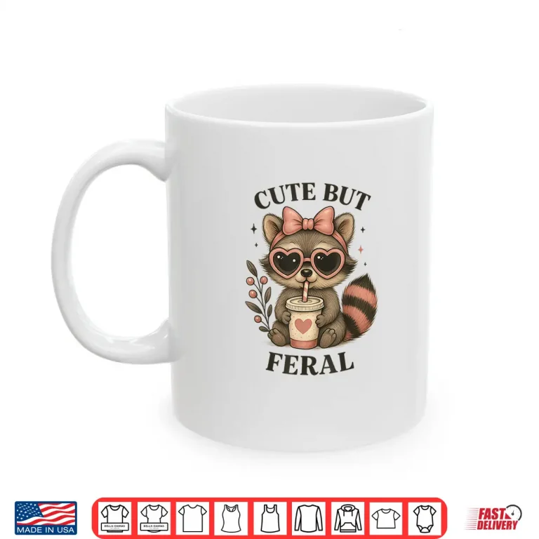 Mug Cute Feral Funny Colourful Racoon With Sunglasses Racoon Shirt