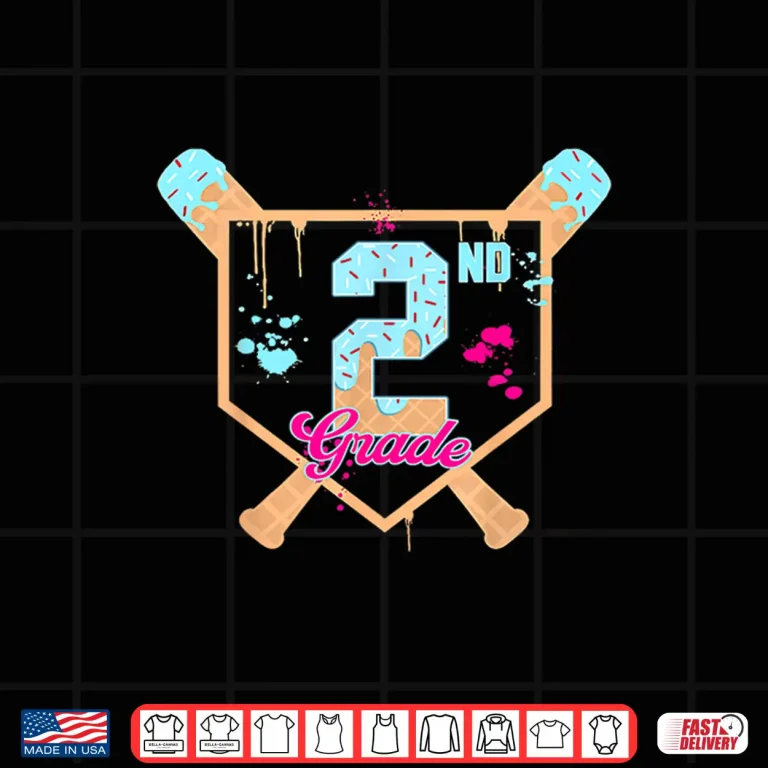 Design First Day of Second 2nd Grade Baseball Ice Cream Drip Boy Shirt