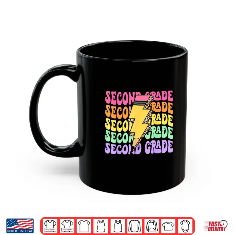 Mug Retro 2nd Grade Lightning Bolt Pencil Teacher Student Shirt