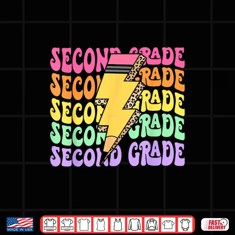 Design Retro 2nd Grade Lightning Bolt Pencil Teacher Student Shirt