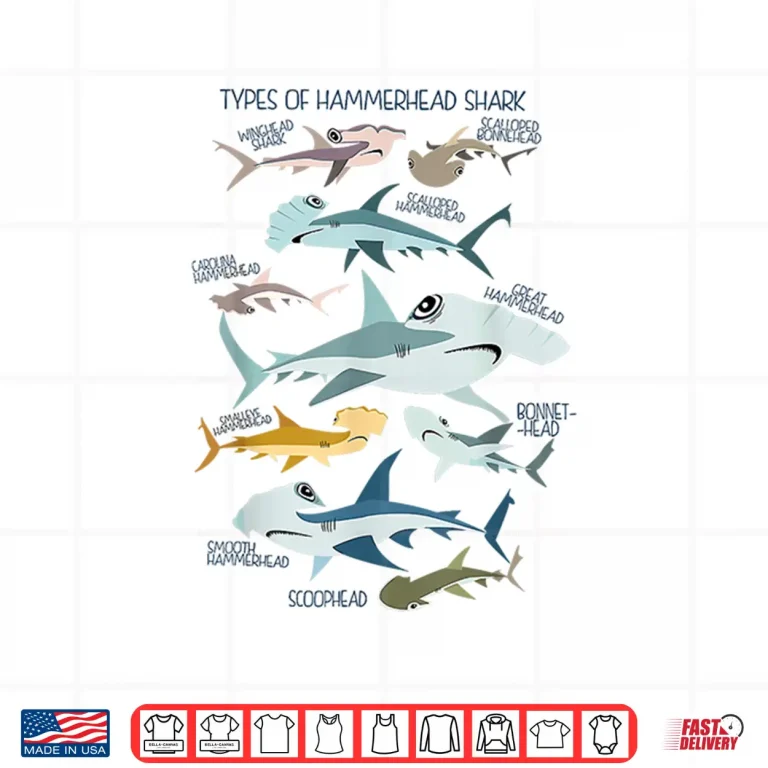 Design Types Of Hammerhead Shark Guide Shirt