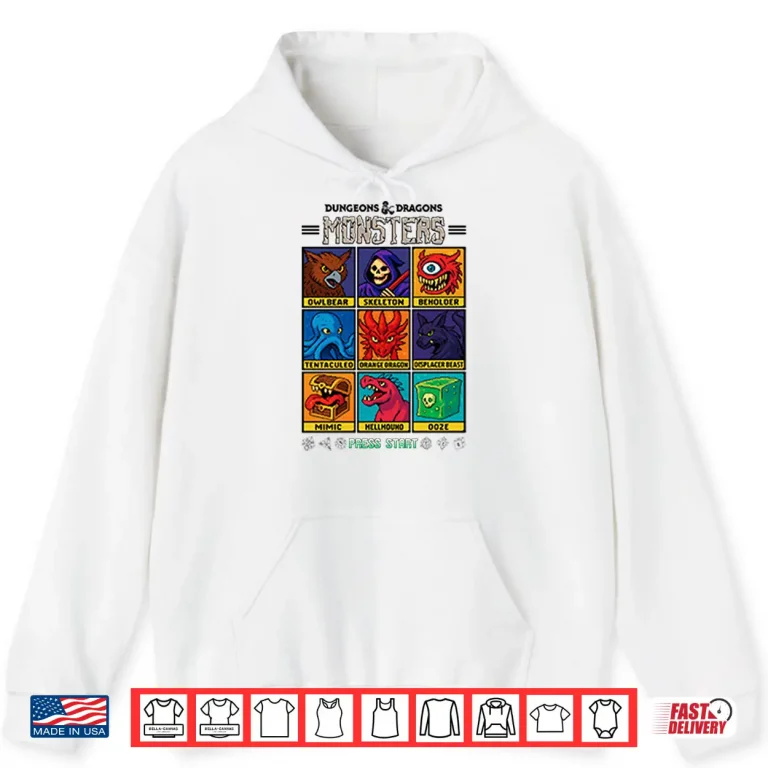 Hoodie Dungeons Dragons Wizards Of The Coast Monster Select Menu Shirt