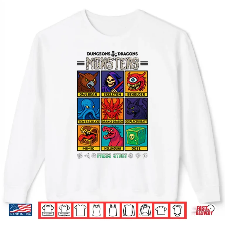 Sweatshirt Dungeons Dragons Wizards Of The Coast Monster Select Menu Shirt
