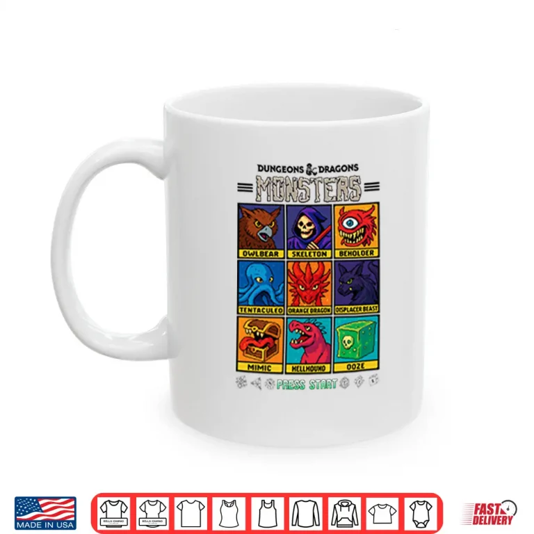 Mug Dungeons Dragons Wizards Of The Coast Monster Select Menu Shirt