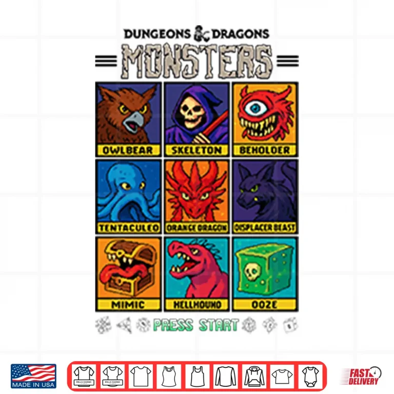 Design Dungeons Dragons Wizards Of The Coast Monster Select Menu Shirt