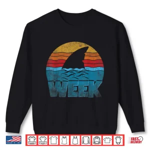 Sweatshirt Shark Fin Week 2025 Shark Lover Ocean Wildlife Summer Shirt