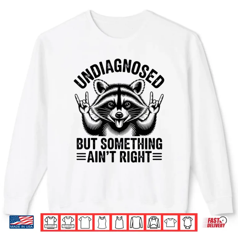 Sweatshirt Undiagnosed But Something Aint Right Funny Raccoon Meme Shirt