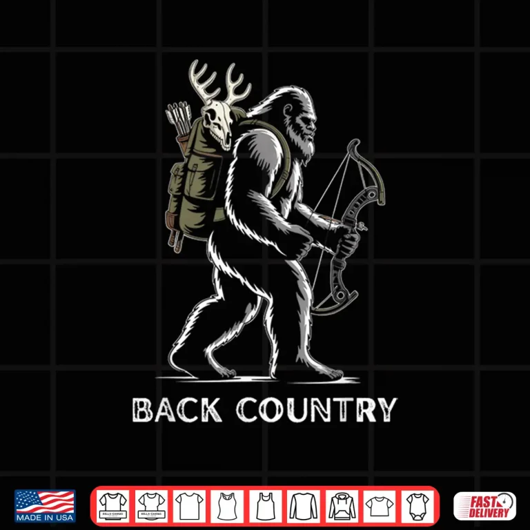 Design Bigfoot Sasquatch Back Country Bow Hunting Hunter Shirt