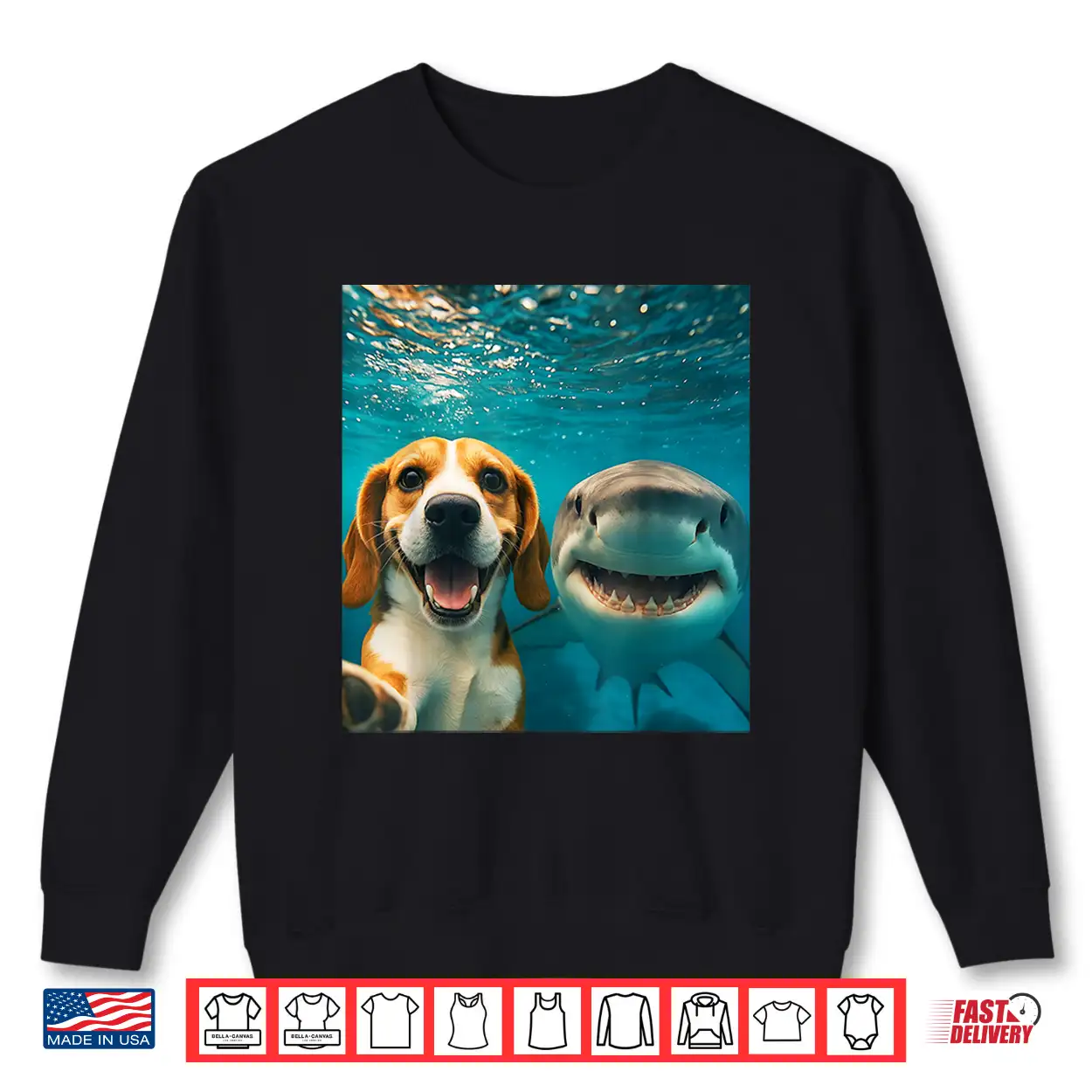 Beagle Dog Selfie With Shark Ocean Lovers Shirt Beagle Dog Selfie With Shark Ocean Lovers Shirt