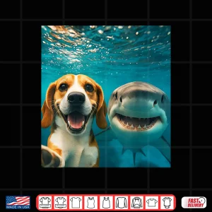 Beagle Dog Selfie With Shark Ocean Lovers Shirt 4 Design Beagle Dog Selfie with Shark Ocean Lovers Shirt