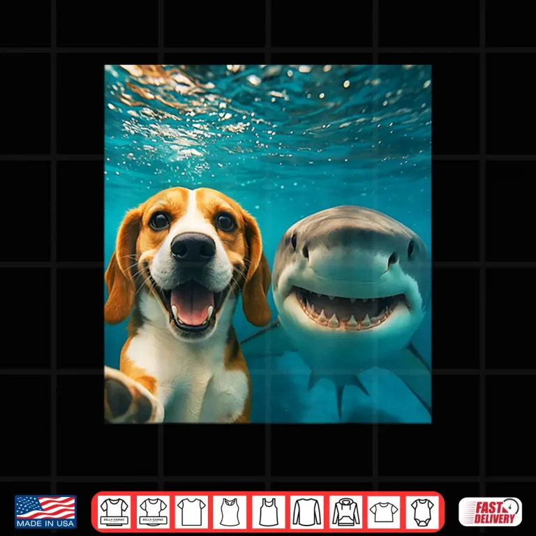 Design Beagle Dog Selfie with Shark Ocean Lovers Shirt