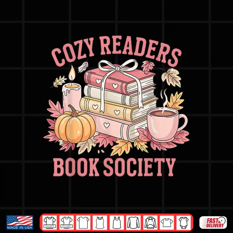 Design Cozy Readers Book Society Fall Autumn Floral Pumpkin Season Shirt