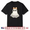 Cute Halloween Ghost With Bow Lace Spooky Style Shirt