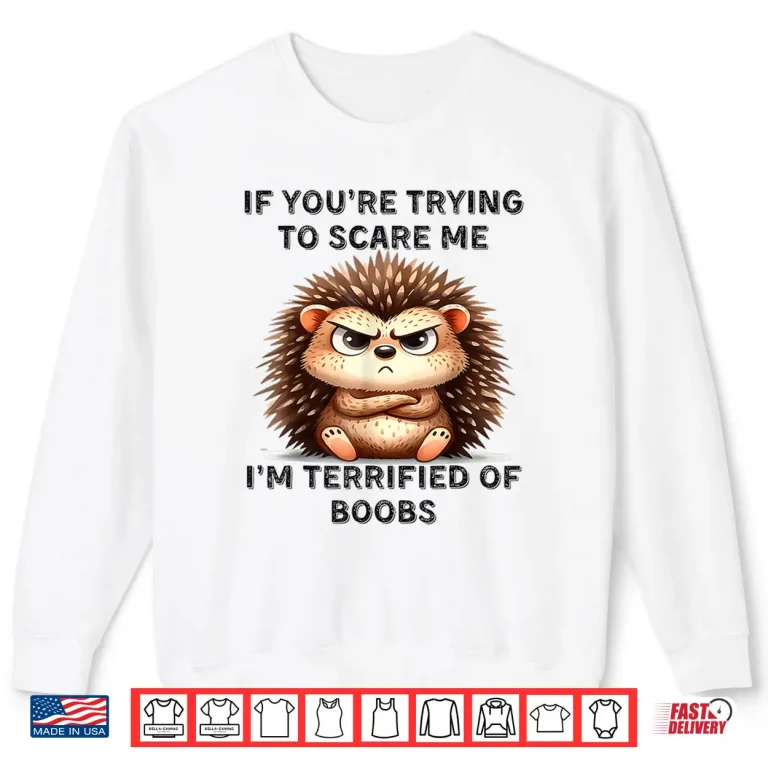 Sweatshirt Cute Hedgehog If Youre Trying To Scare Me Funny Saying Shirt