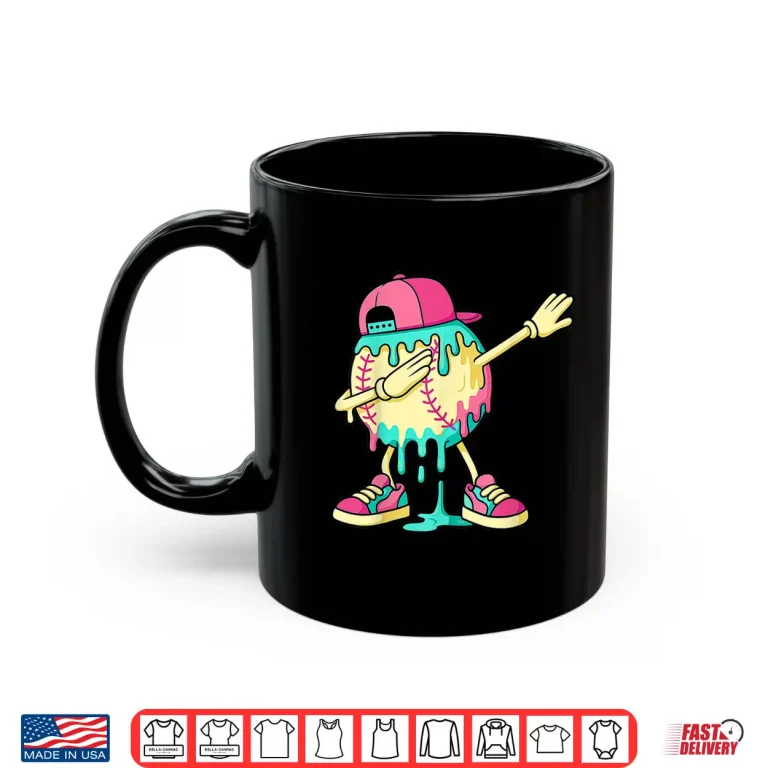 Mug Baseball Shirts For Boys Dabbing Baseball Drip Ice Cream Shirt