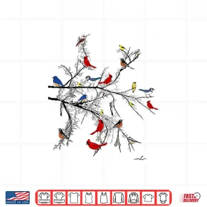 Design Birds Perched On Tree Virginia Wright Shirt