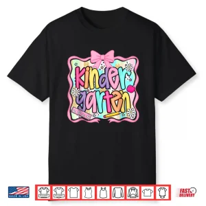 Preppy Back To School Pink Coquette Floral Cute Kindergarten Shirt