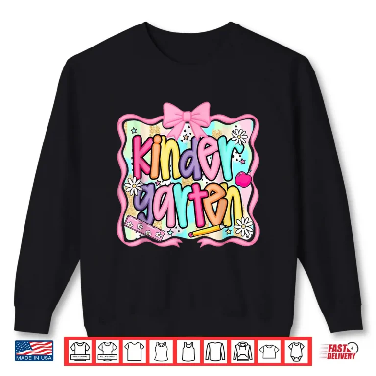 Sweatshirt Preppy Back To School Pink Coquette Floral Cute Kindergarten Shirt