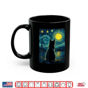 Mug Black Cats Lover Starry Night Vincent Van Gogh Shirt