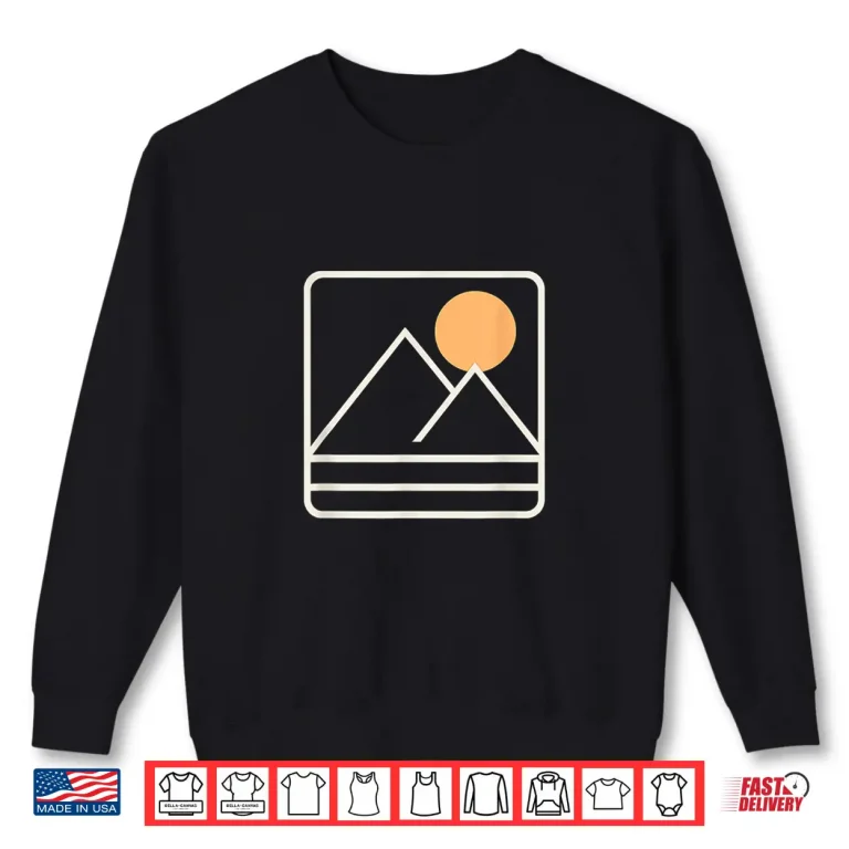 Sweatshirt Mountain Sunrise Minimalist Nature Inspired Graphic Shirt