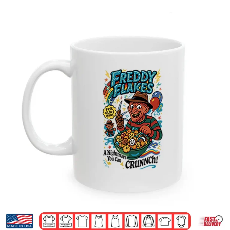 Mug Freddy Flakes Free Glove Inside A Nightmare You Can Crunnch Shirt