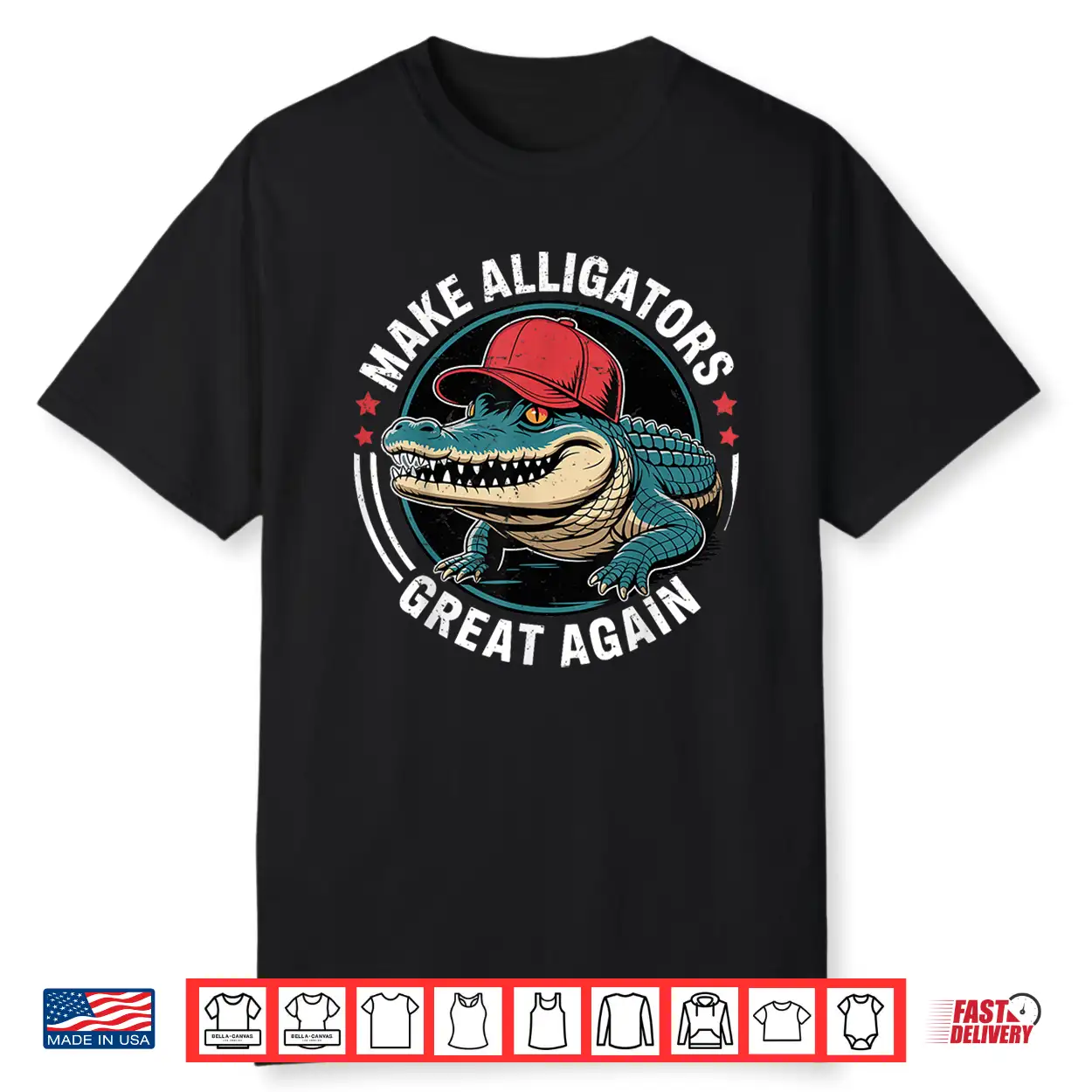 Make Alligators Great Again Funny Alligator Vintage Humor Shirt