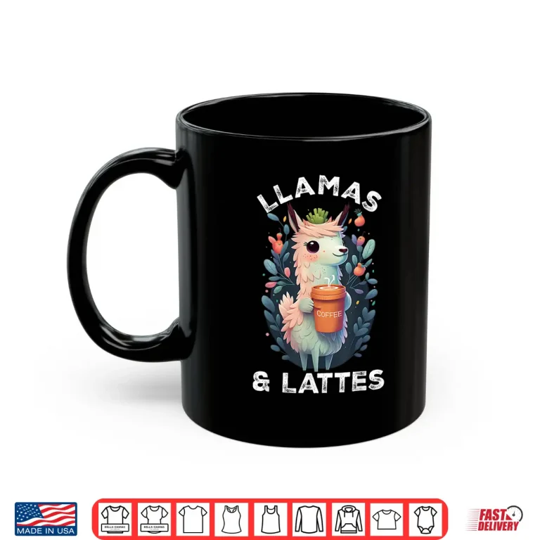Mug Llamas Lattes Funny Vintage Llama Coffee Lover Floral Shirt