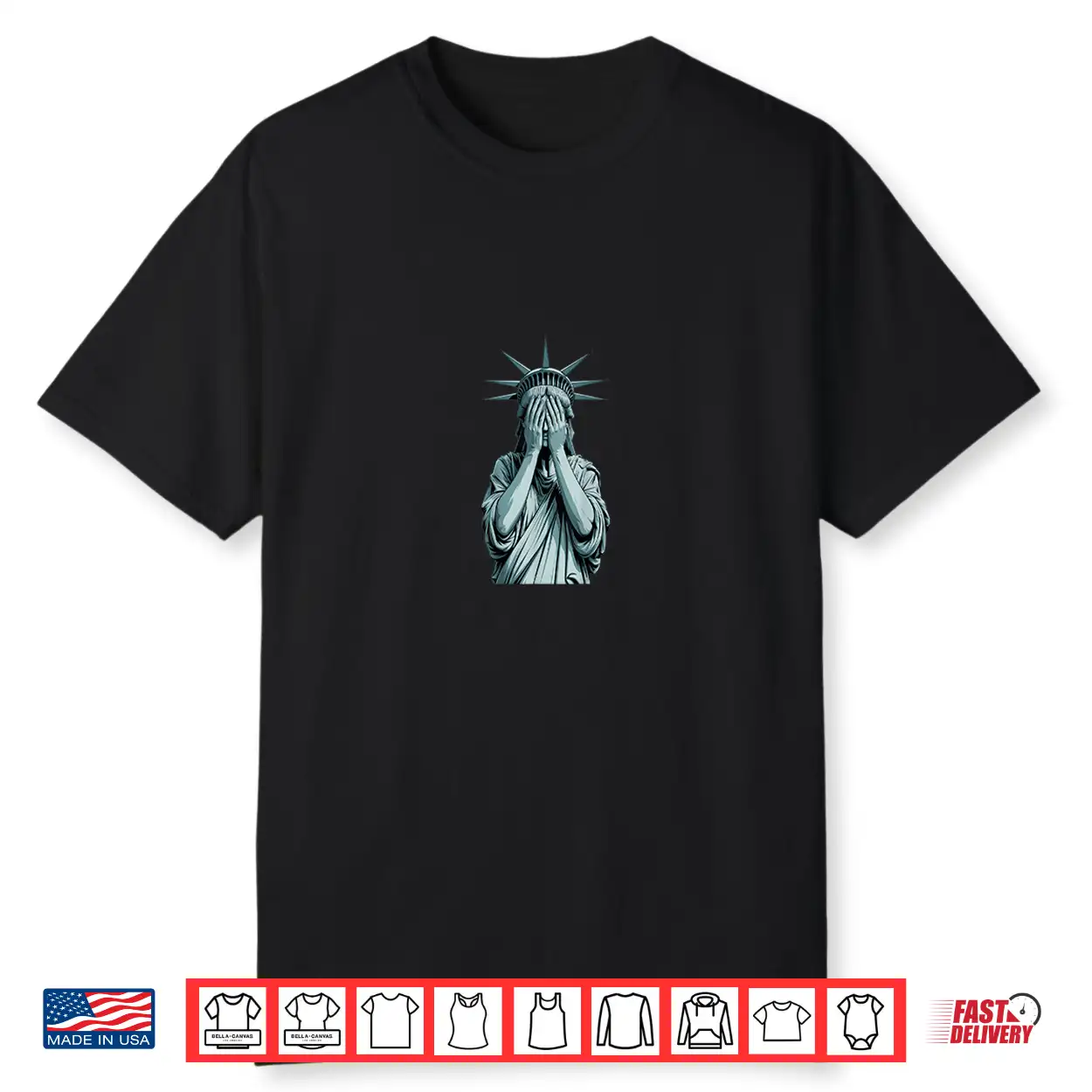 Ashamed Statue Of Liberty Covering Her Face Crying Equality Shirt Ashamed Statue Of Liberty Covering Her Face Crying Equality Shirt