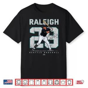 Number And Portrait Cal Raleigh Seattle Baseball Mlbpa Shirt