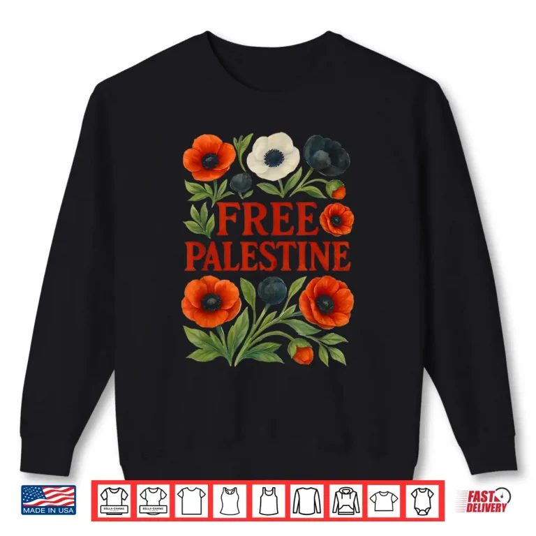 Sweatshirt Free Palestine Flower Palestine Clothing Support Gaza Shirt