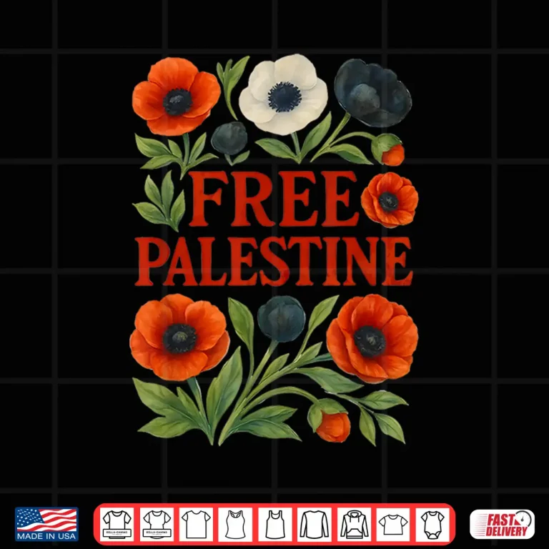 Design Free Palestine Flower Palestine Clothing Support Gaza Shirt