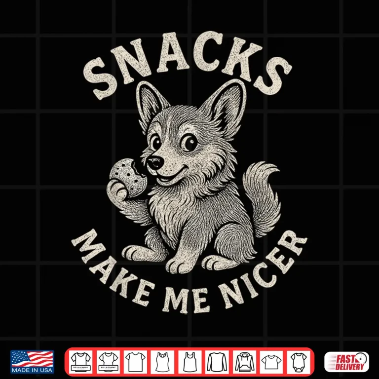 Design Funny Corgi Snacks Quote Cookie Humor Cute Puppy Art Shirt