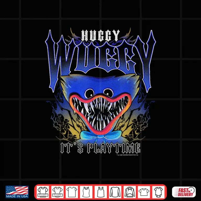 Poppy Playtime Huggy Wuggy It'S Play Time Distressed Poster Shirt 4 Design Poppy Playtime Huggy Wuggy Its Play Time Distressed Poster Shirt
