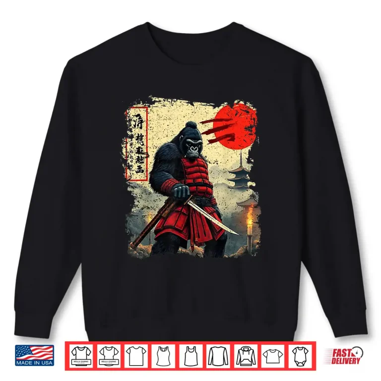 Sweatshirt Samurai Bigfoot Japanese Vintage Graphic Ukiyo e Art Funny Shirt
