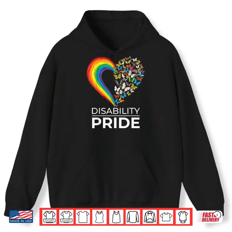 Hoodie Disability Pride Flag July Disabled Pride Month Awareness Shirt 1