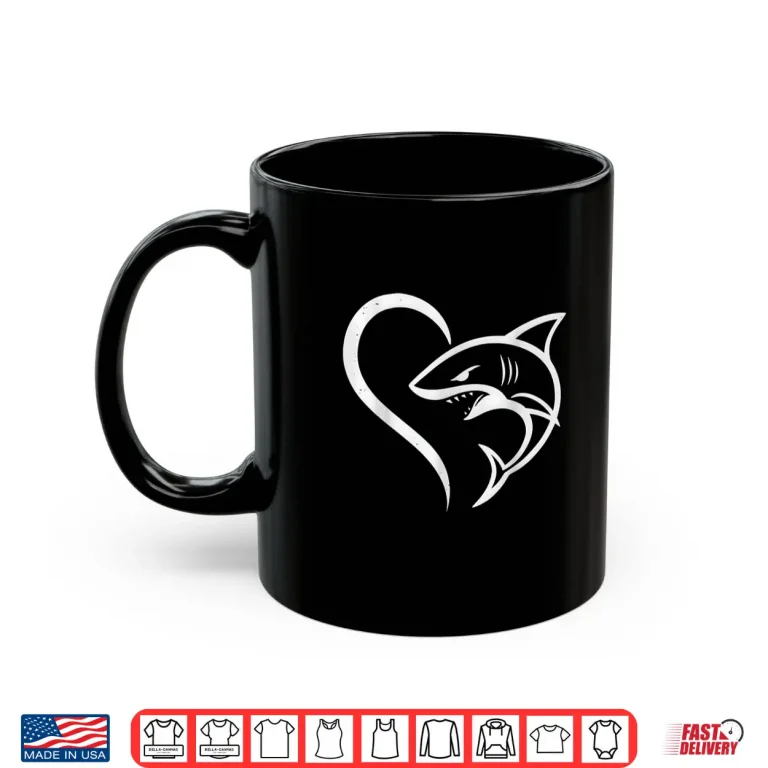 Mug Cute Shark Heart Sharks Lover I Love Sharks Shirt 1