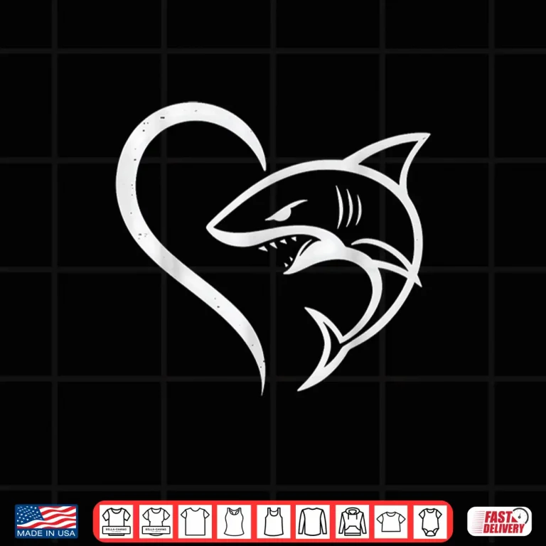 Design Cute Shark Heart Sharks Lover I Love Sharks Shirt 1