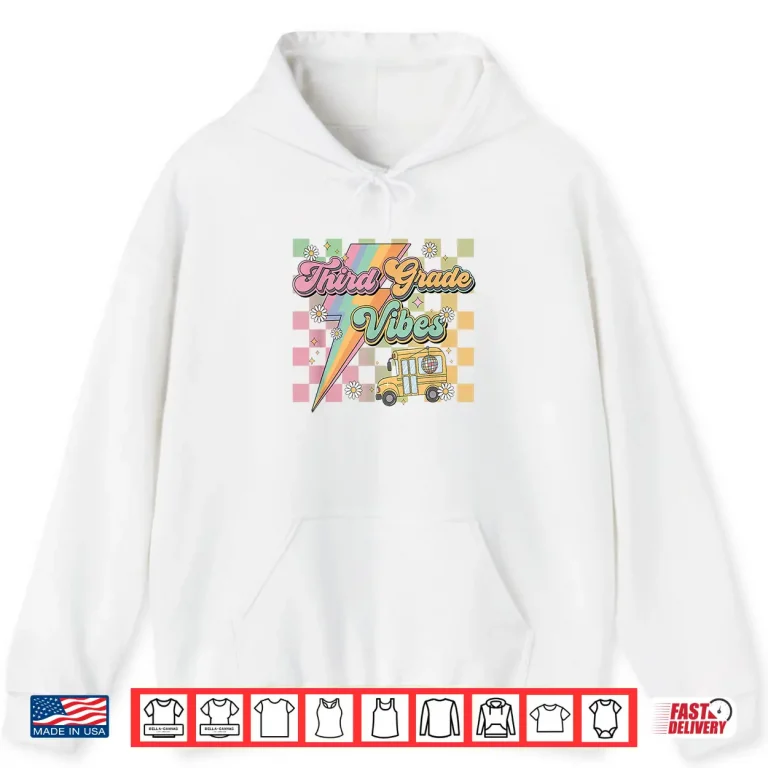 Hoodie Retro Third Grade Vibes Back To School Shirt 1