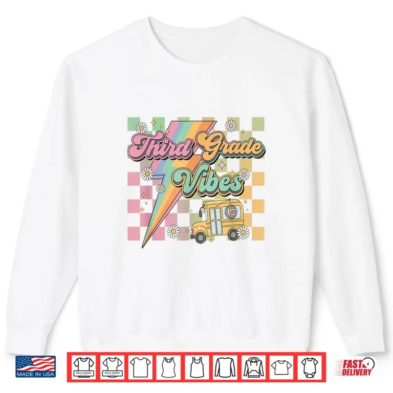 Sweatshirt Retro Third Grade Vibes Back To School Shirt 1