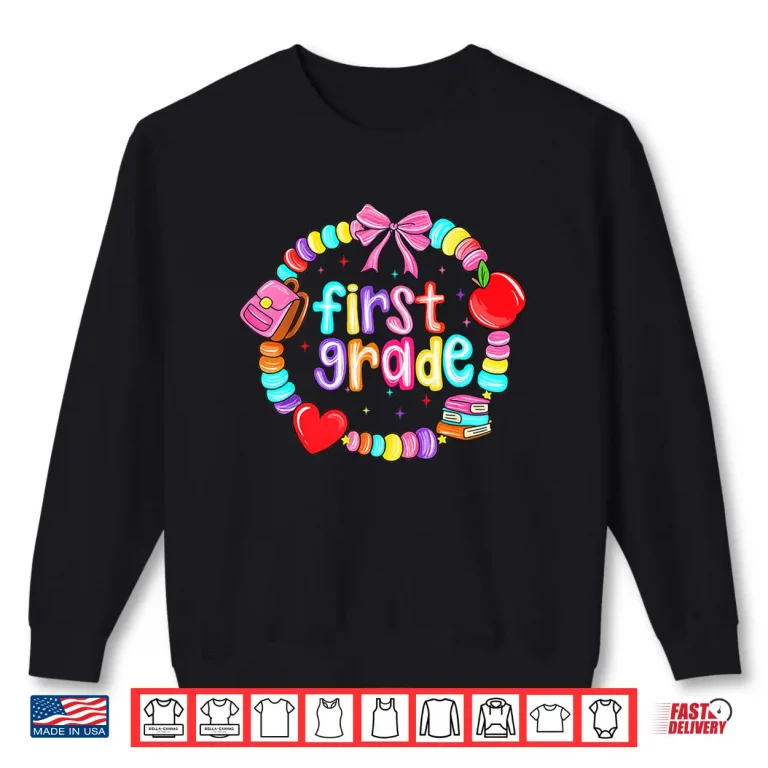 Sweatshirt First Day Of 1st Grade Friendship Bracelet Back To School Shirt