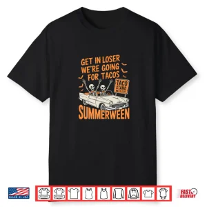 Summerween Funny Skeleton Taco Ride Spooky Season Humor Shirt