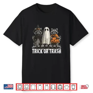 Trick Or Trash Raccoon Halloween Funny Creepy Shirt