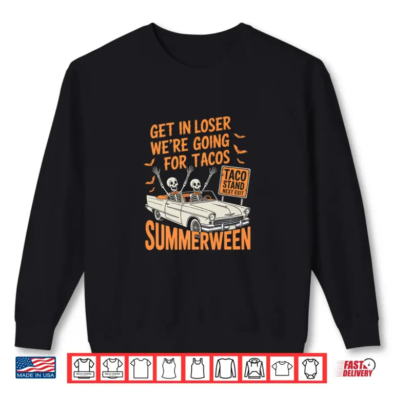 Sweatshirt Summerween Funny Skeleton Taco Ride Spooky Season Humor Shirt