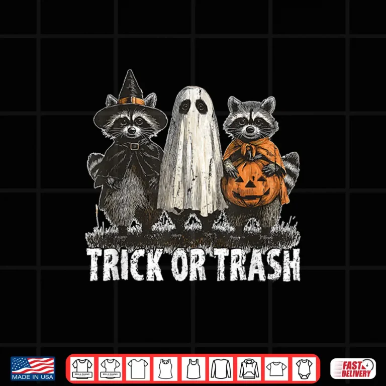 Design Trick Or Trash Raccoon Halloween Funny Creepy Shirt