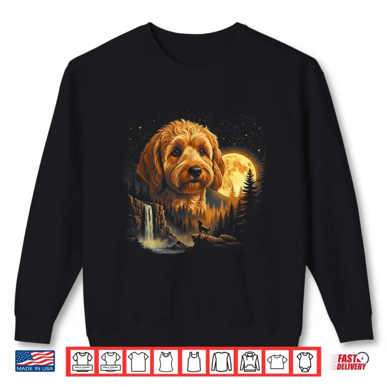 Sweatshirt Goldendoodle Howling To The Moon Vintage Funny Goldendoodle Shirt