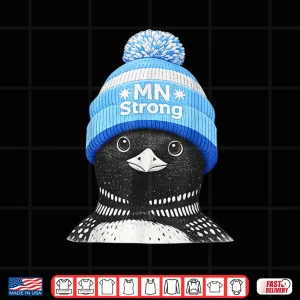 Design Mn Strong Loon In Knit Hat Lake Life Vibes Shirt
