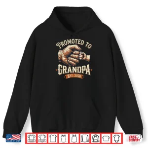 Promoted To Grandpa Est 2026 Fist Bump Baby Announcement Shirt