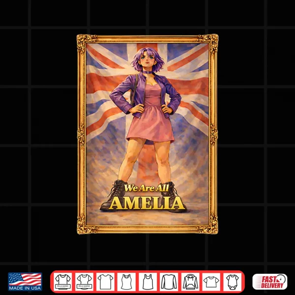 Design We Are All Amelia Union Jack Vintage British Uk England Shirt