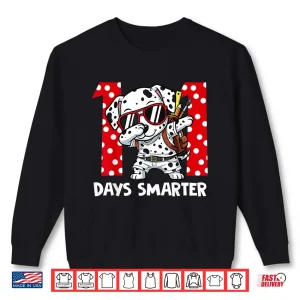 Sweatshirt 100 Days Smarter Cute Dalmatian Dog 100Th Day Of School Kids Shirt 1