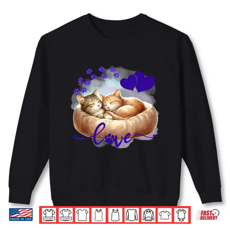 Sweatshirt Cute Cat Love And Friendship ValentineS Day Sweethearts Shirt 1